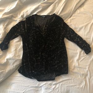 Roz & Ali Animal Print Mesh Top